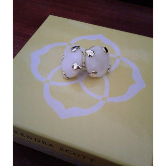 Kendra Scott Hillary White Mother of Pearl Studs